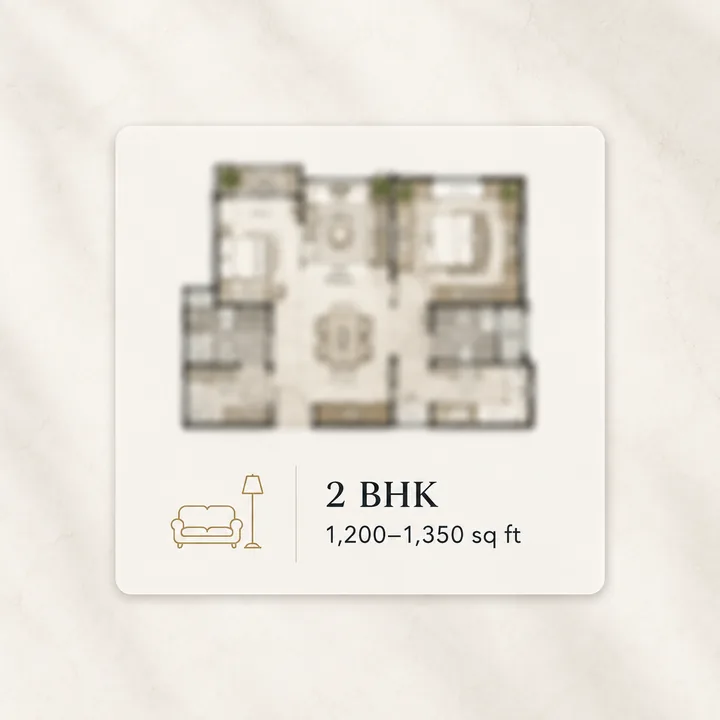 SNN Sarjapur Road 2 BHK apartment floor plan, indicative 1,200 to 1,350 sq ft